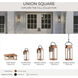 Union Square 1 Light 7 inch Antique Copper Hanging Lantern Ceiling Light, Design Series